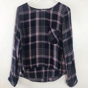 NWOT Anthropologie Cloth & Stone Plaid Top Sz XS
